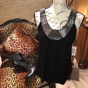 NWT- Alfani dressy tank with neck line beading